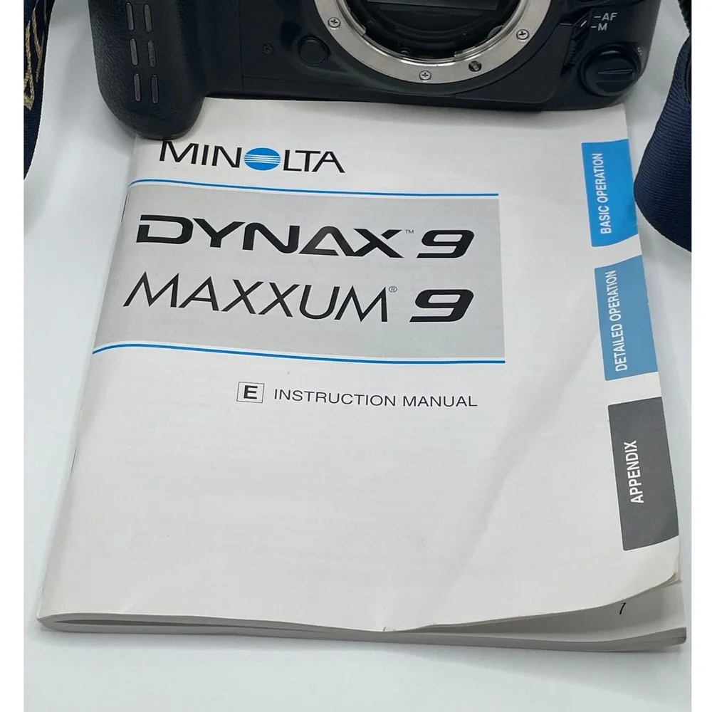 Minolta Maxxum 9 35mm SLR Film Camera w Strap and Manual Camera Only Fast Ship🔥